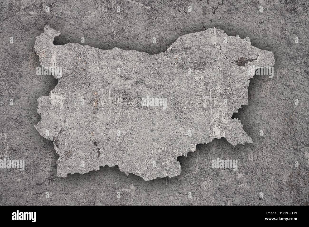 Map of Bulgaria on weathered concrete Stock Photo - Alamy