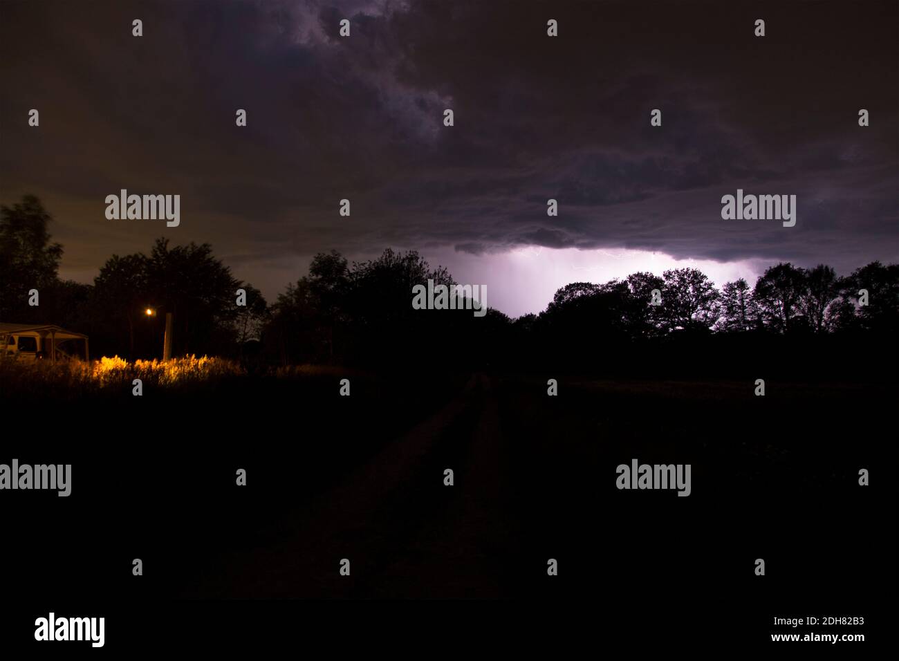 Storm and lightning, Netherlands Stock Photo