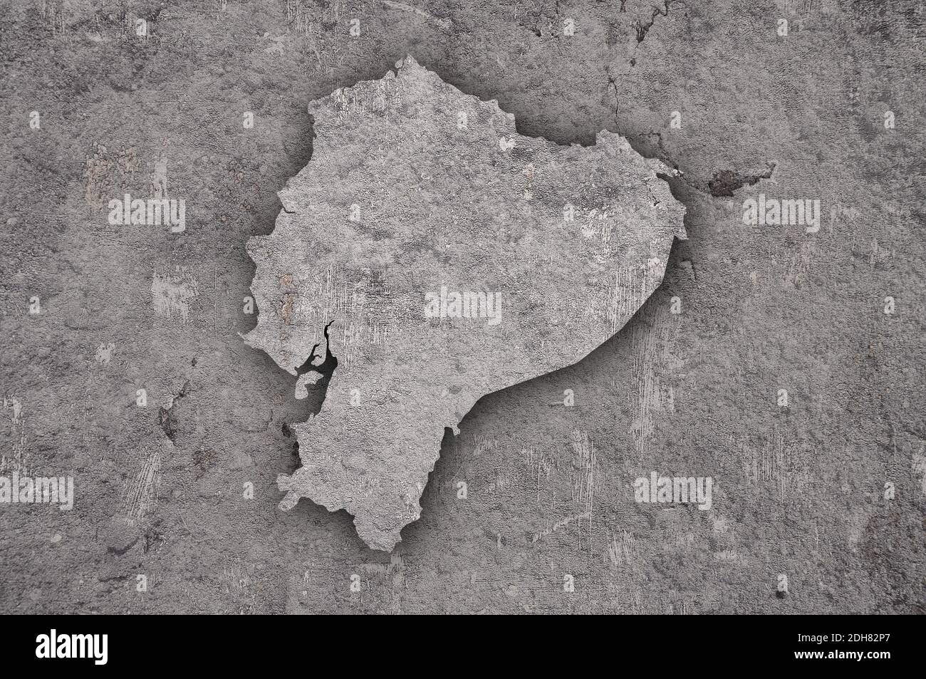 Map of Ecuador on weathered concrete Stock Photo - Alamy