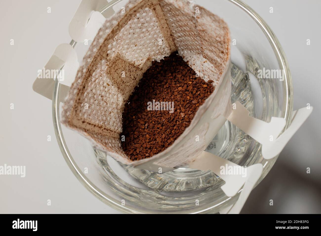 Easy Disposable Drip Bag Coffee Stock Photo