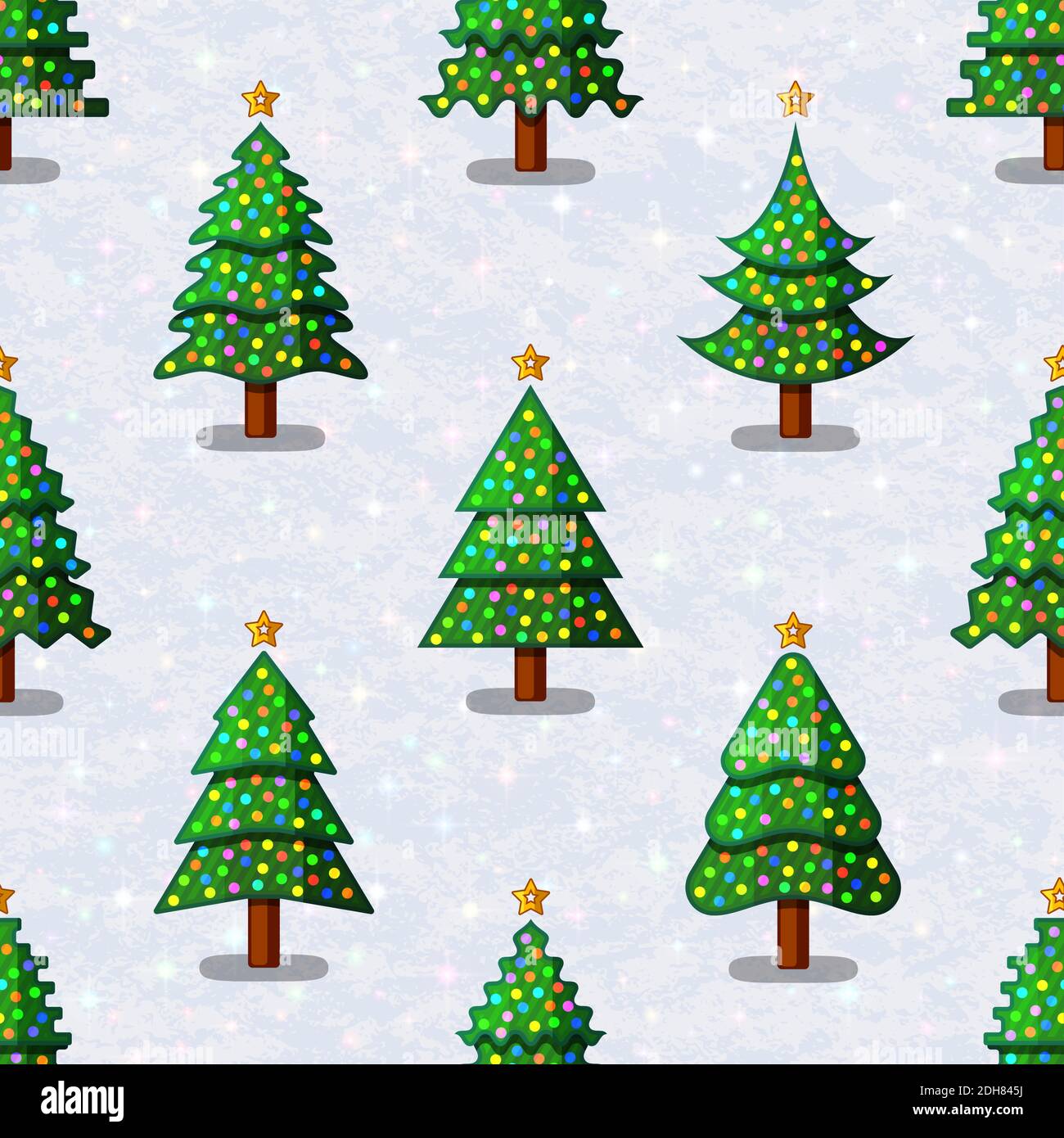 Christmas Seamless Background for Holiday Design, Green Fir Trees with ...