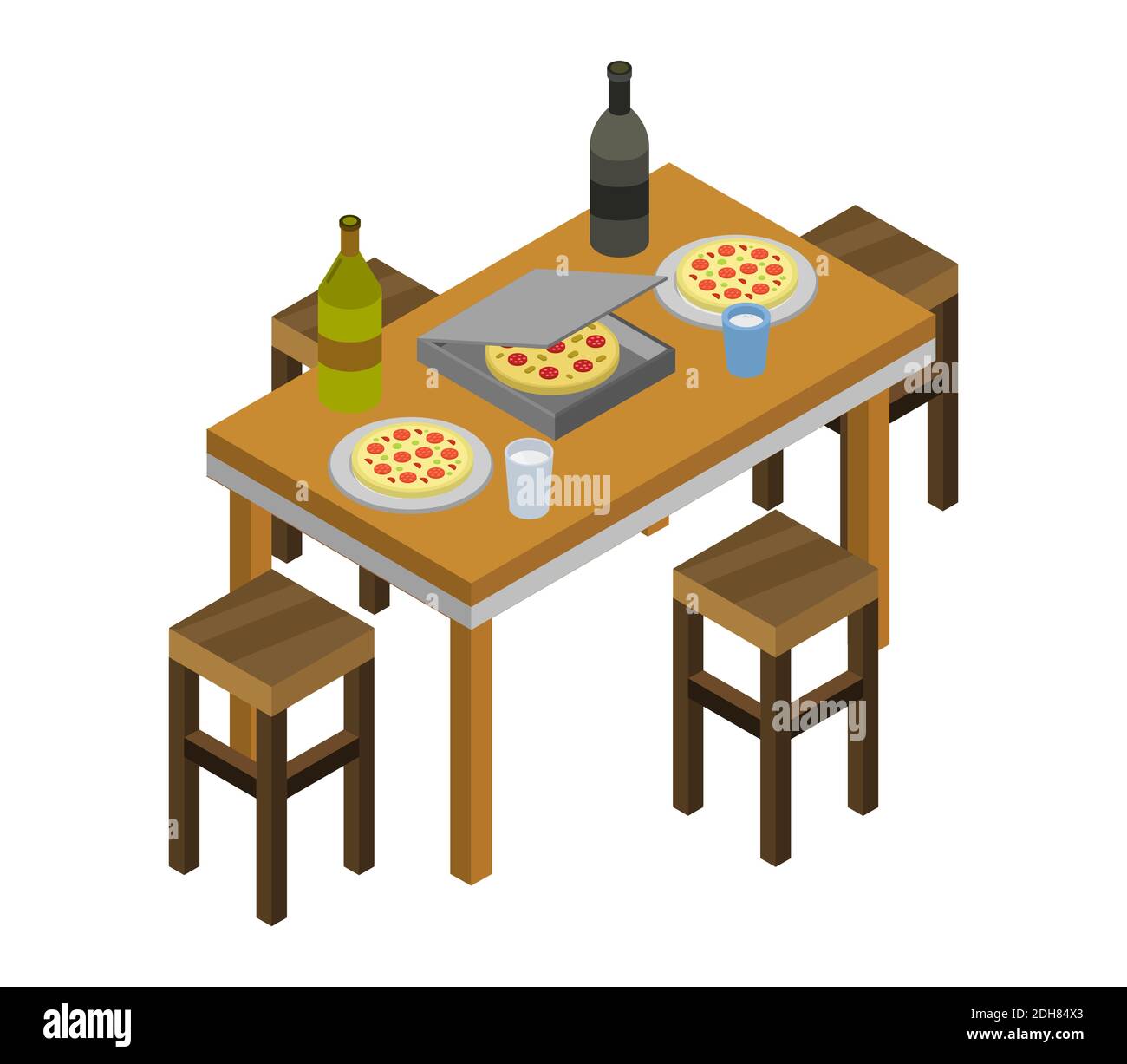 Isometric Kitchen Table Vector Graphic Illustration Stock Vector Image & Art Alamy