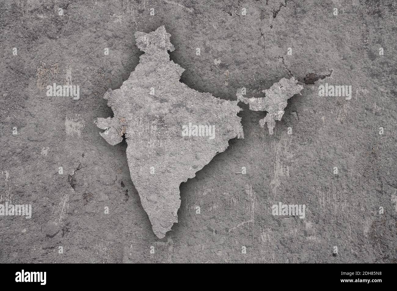 Map of India on weathered concrete Stock Photo - Alamy