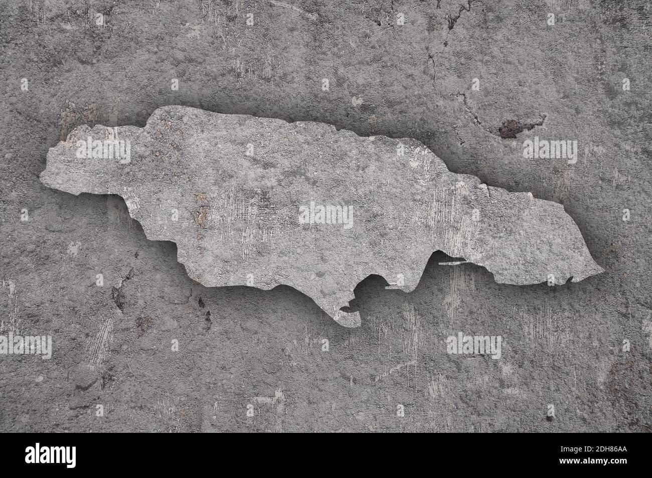 Map of Jamaica on weathered concrete Stock Photo - Alamy