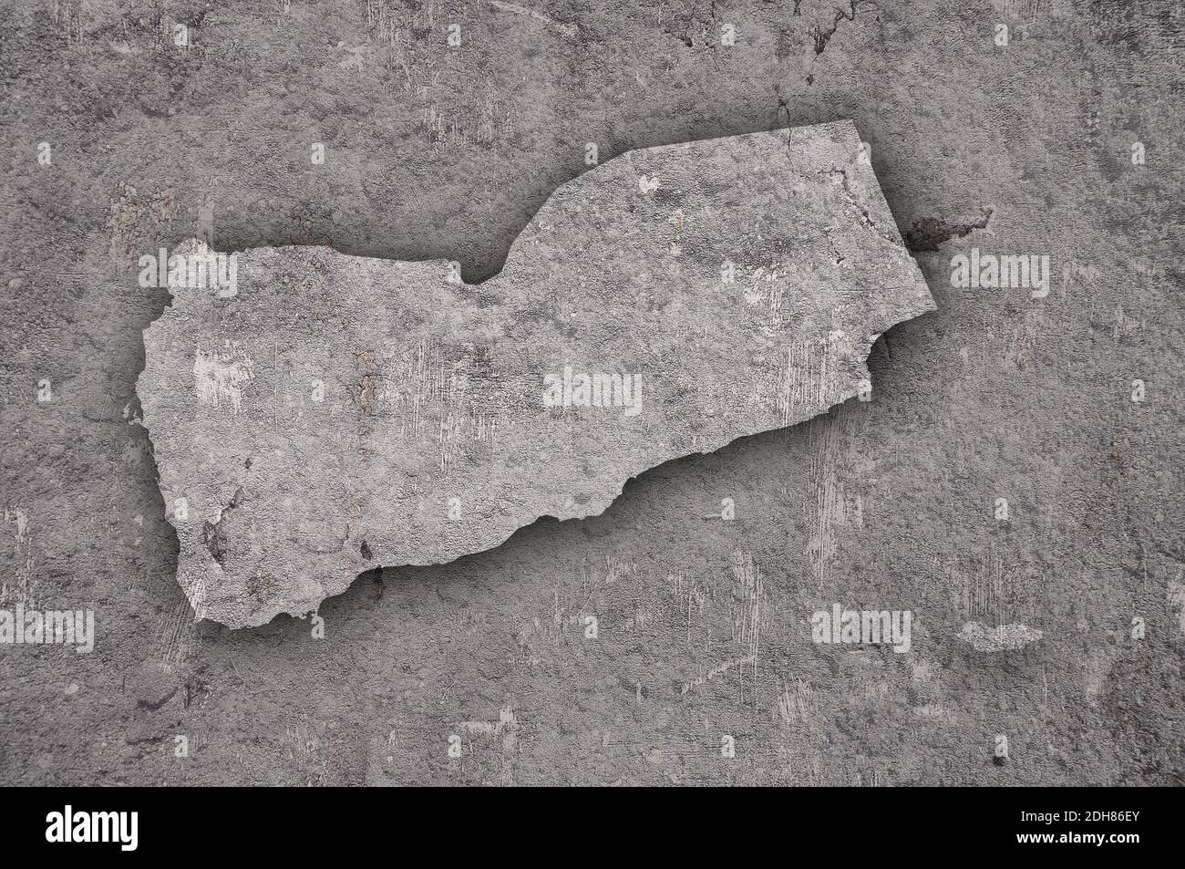 Map of Yemen on weathered concrete Stock Photo - Alamy