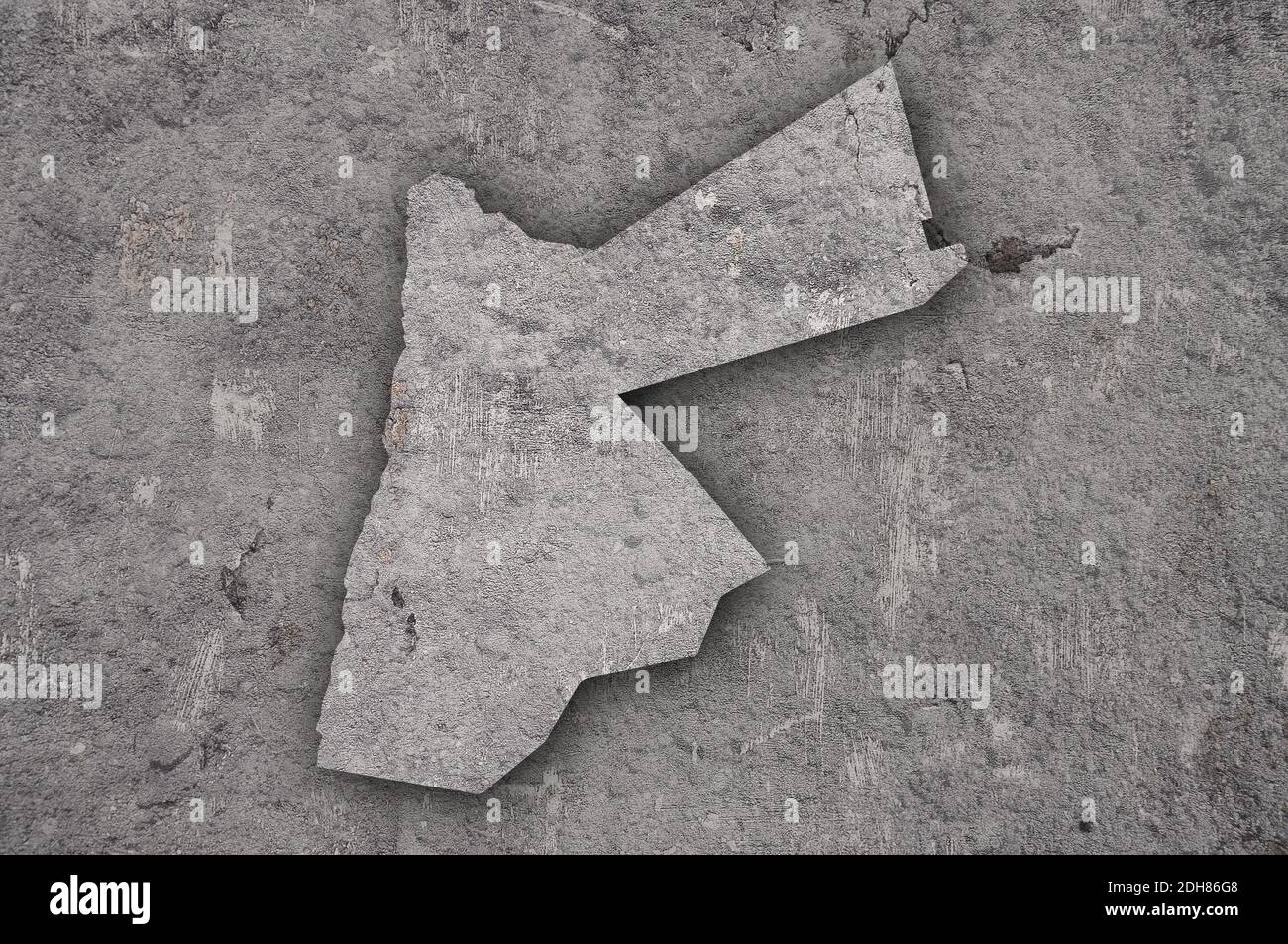 Map of Jordan on weathered concrete Stock Photo - Alamy