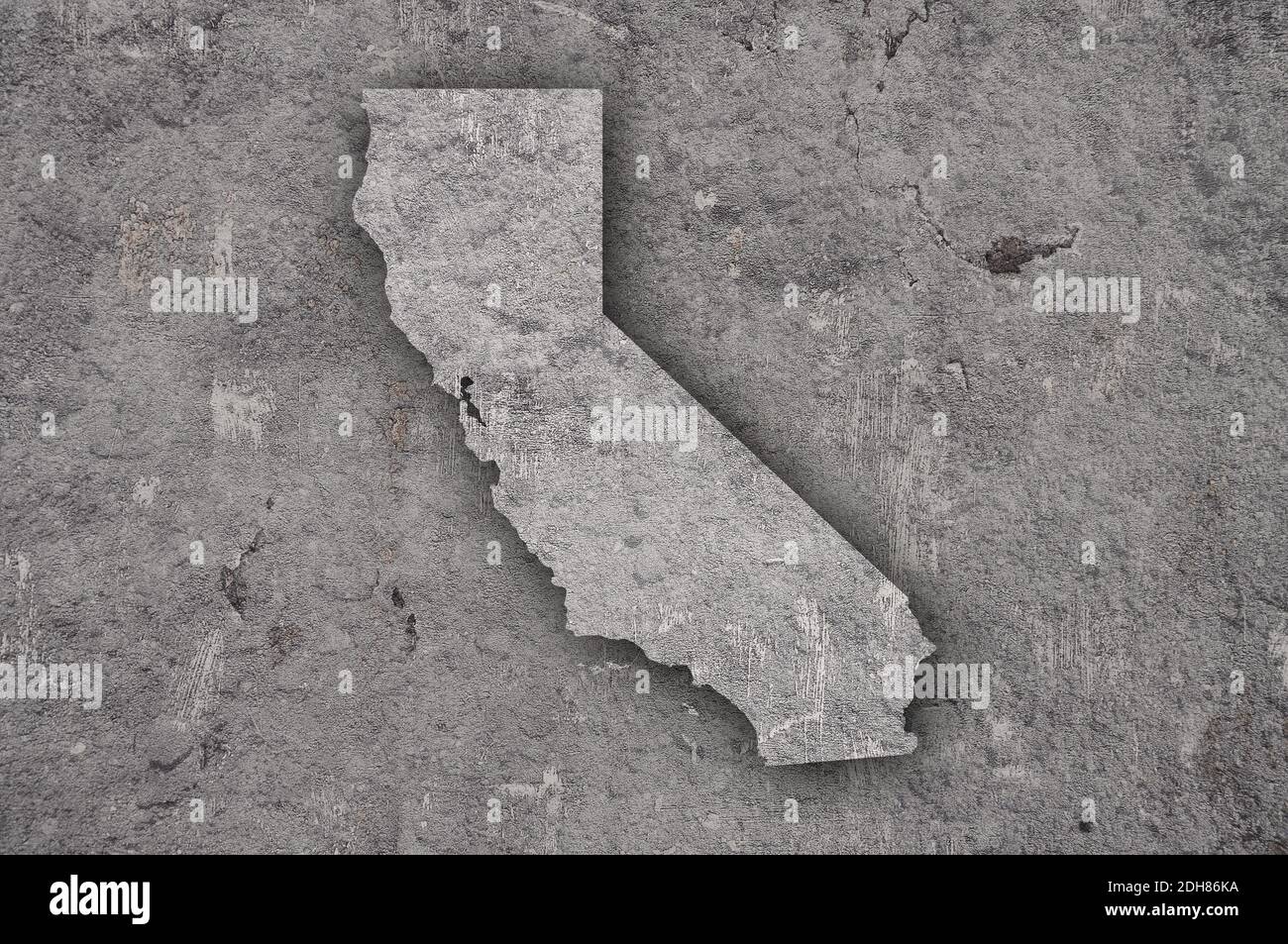 Map of California on weathered concrete Stock Photo - Alamy