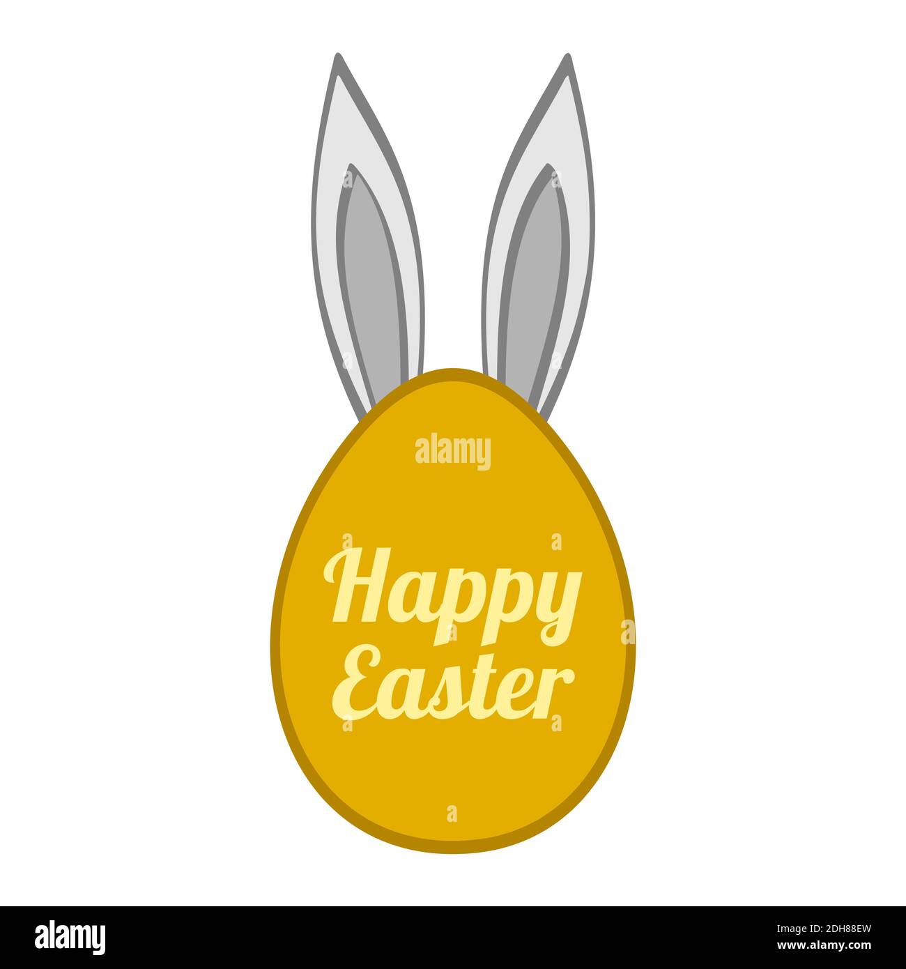 Funny Easter egg shape or frame with bunny ears Stock Vector Image ...