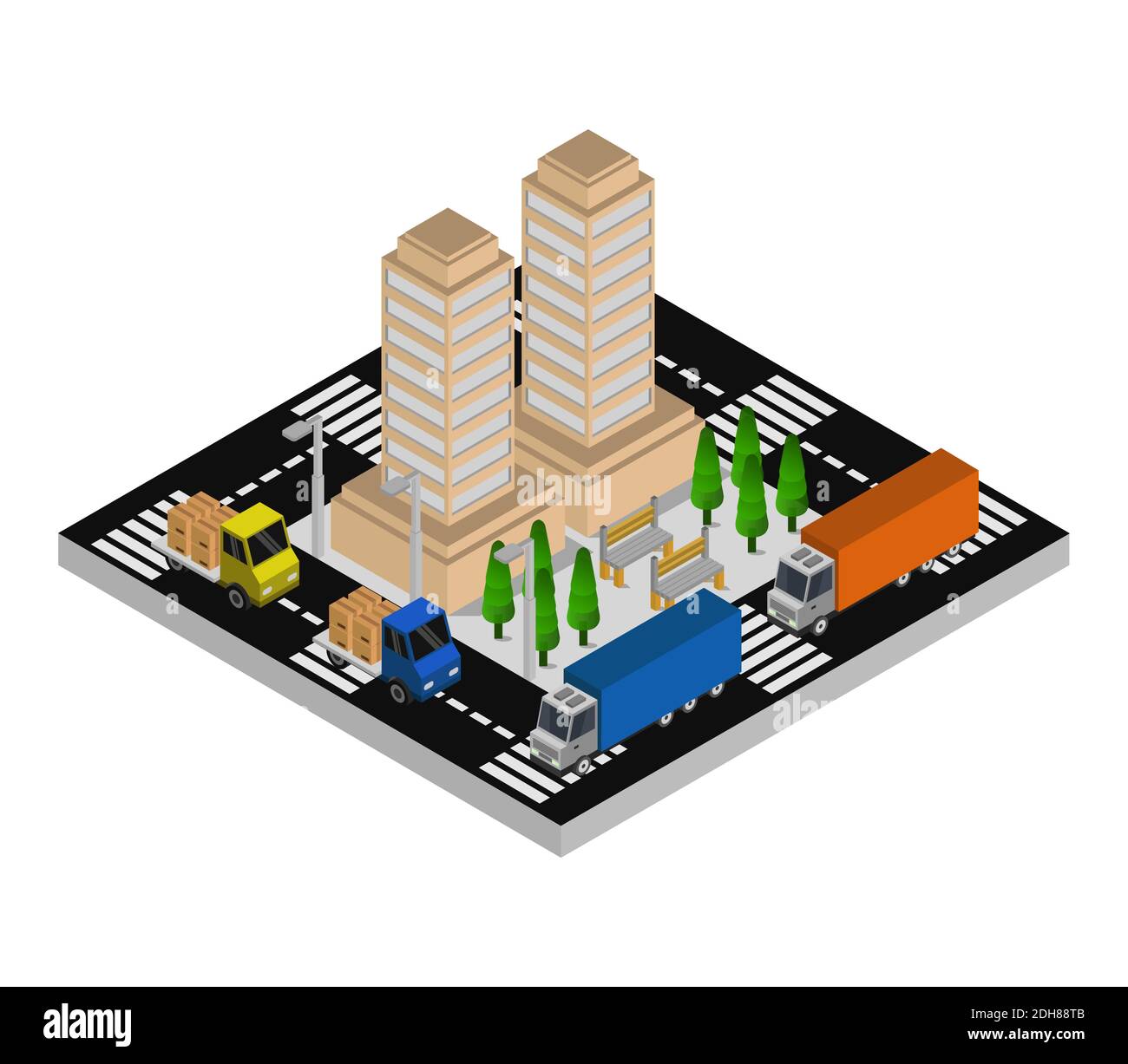 Isometric City on Background Vector Graphic Illustration Stock Vector ...