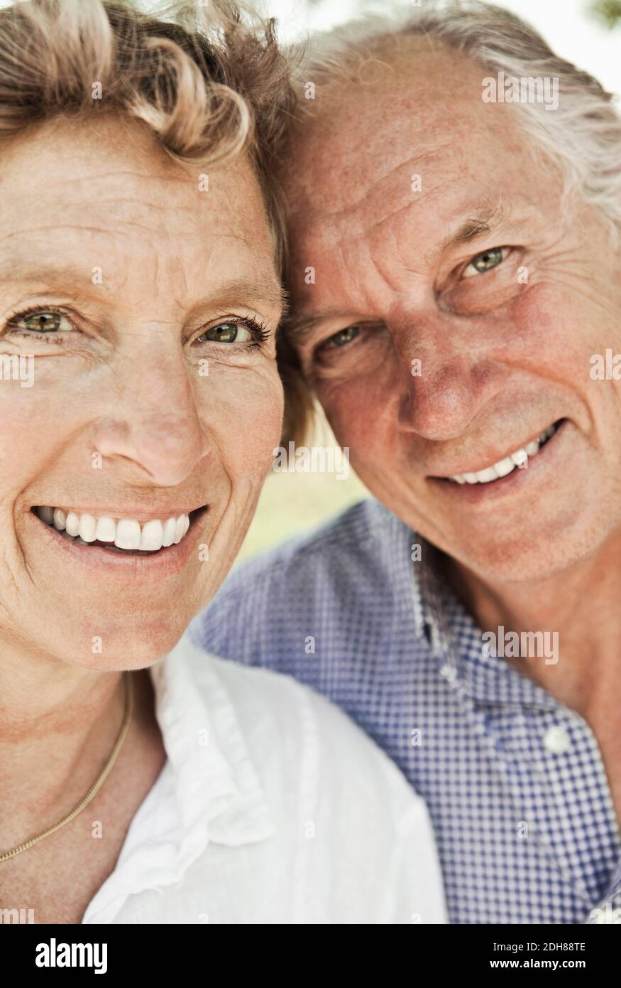Close up portrait of smiling couple Stock Photo