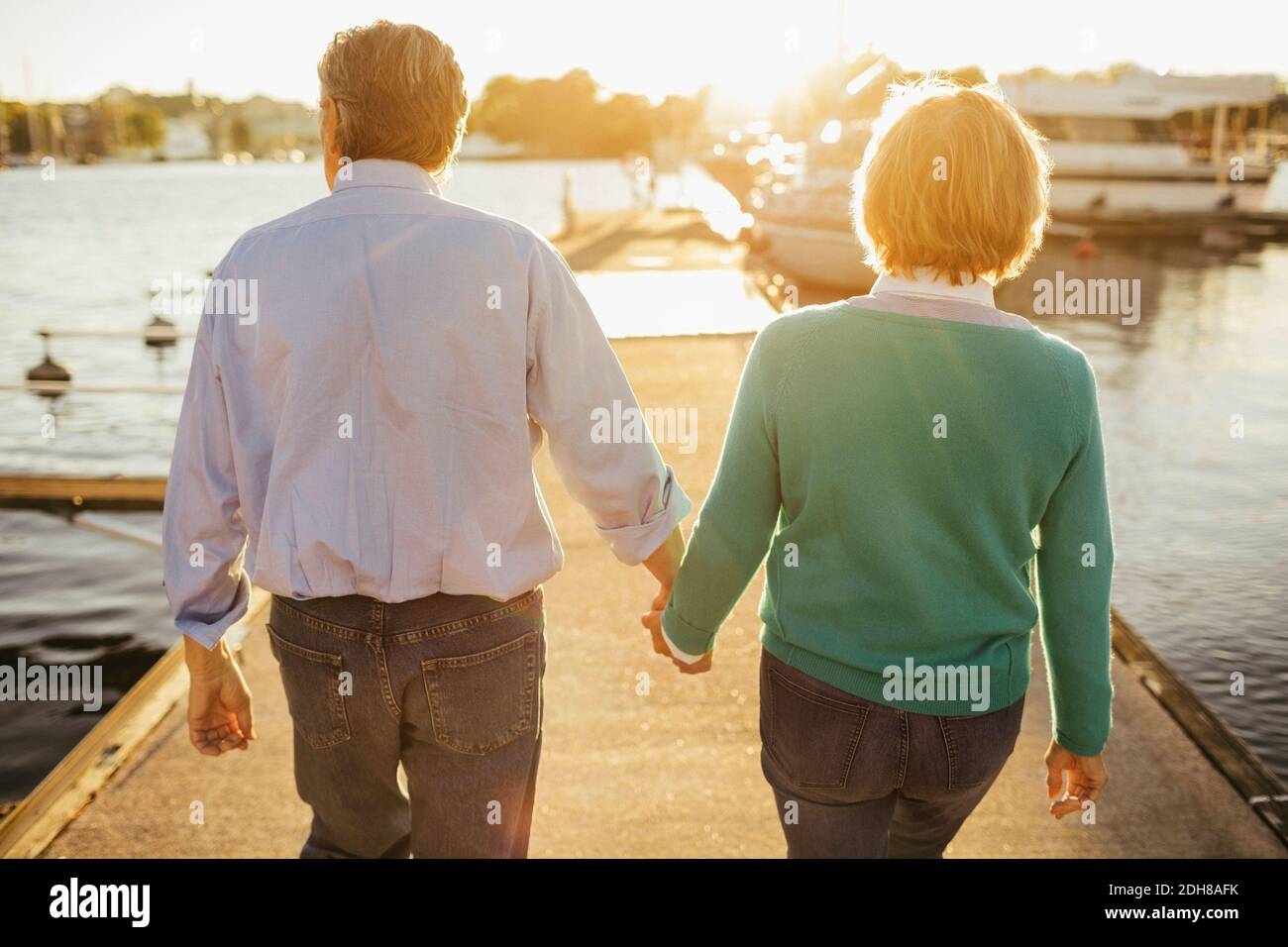 Back view couple holding hands hi-res stock photography and images - Alamy