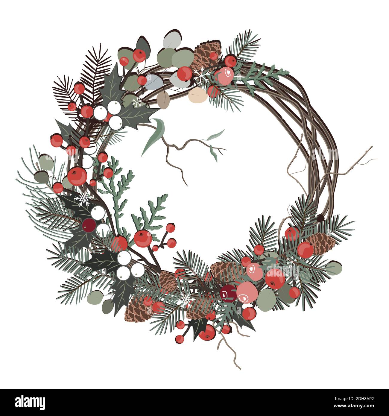 Floral wreath vector hi-res stock photography and images - Alamy