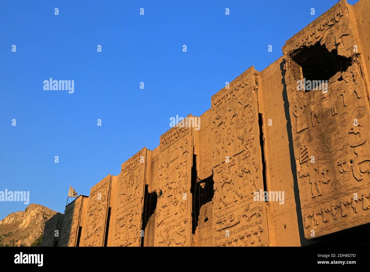 Damaged and ruined building after Bosnian War, Mostar, Bosnia and Herzegovina Stock Photo