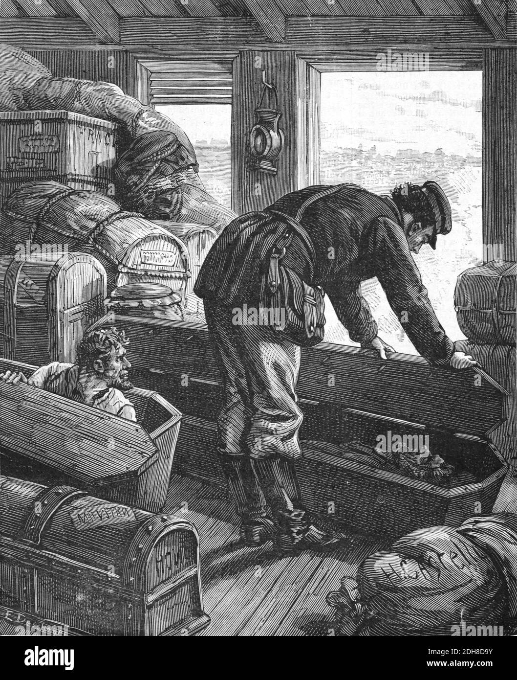 Hobo hopping freight train Black and White Stock Photos & Images Alamy