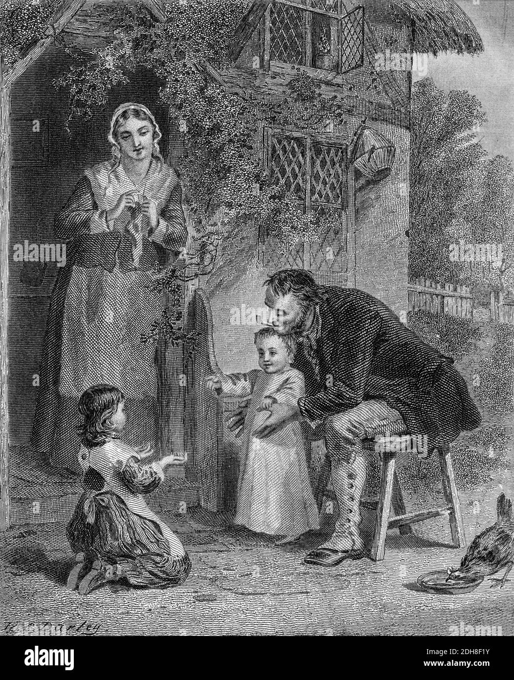 Domestic love - Come Baby Come. from Godey's Lady's Book and Magazine, Vol 101 July to December 1880 in Philadelphia Stock Photo