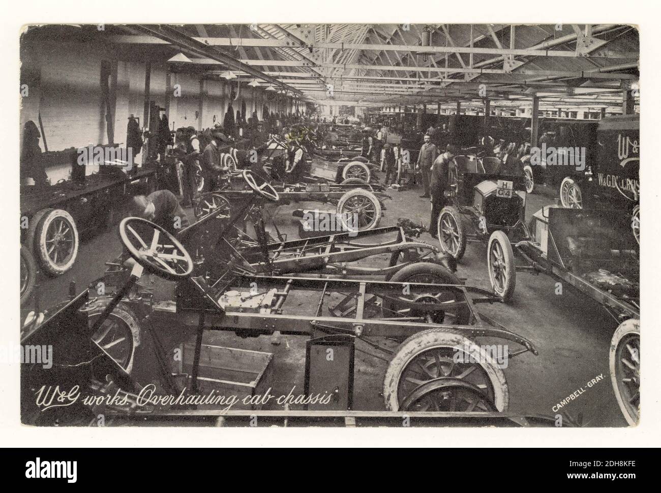 Photo postcard vintage cars in Stanley St. Garage Montreal c. 1910 Photo postcard vintage cars in Stanley St. Garage Montreal c. 1910