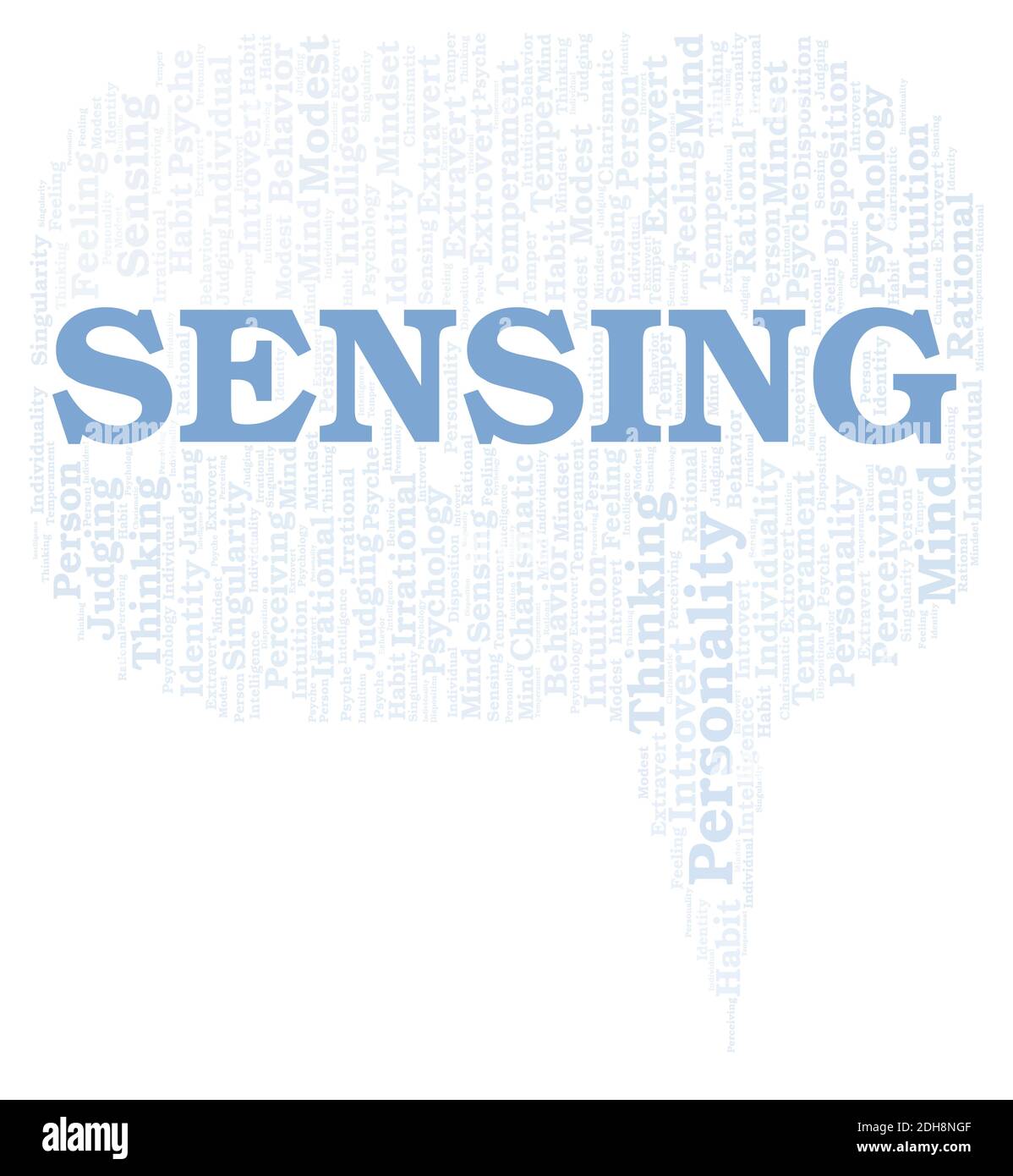 Sensing typography word cloud create with text only Stock Photo Alamy