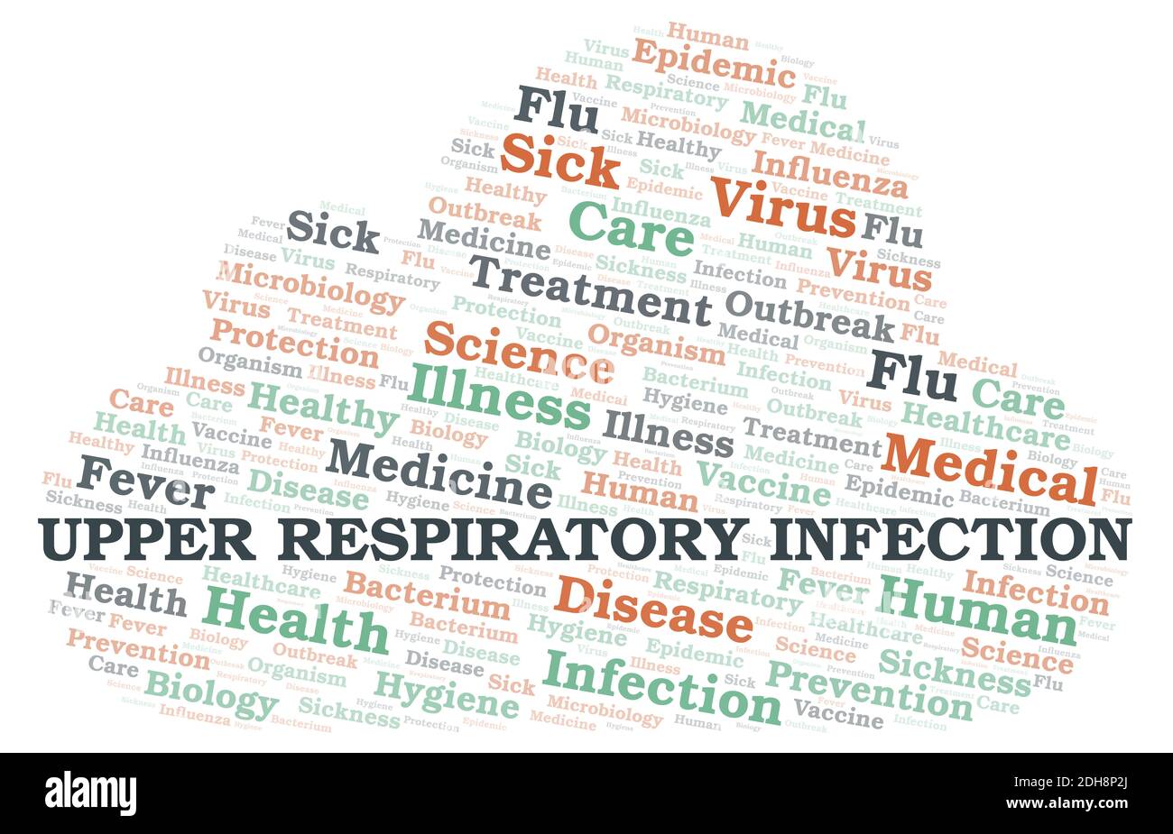 Upper Respiratory Infection typography word cloud create with text only. Stock Photo