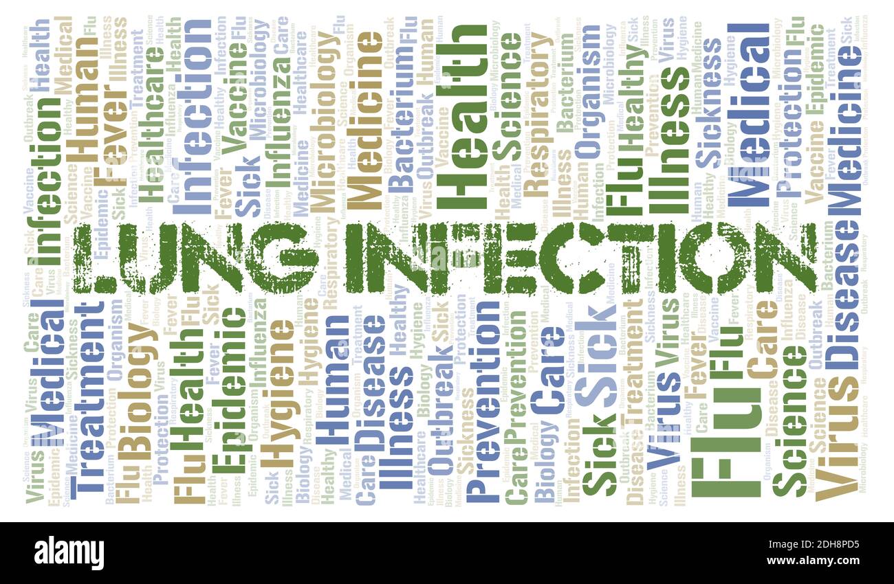 Lung Infection typography word cloud create with text only. Stock Photo