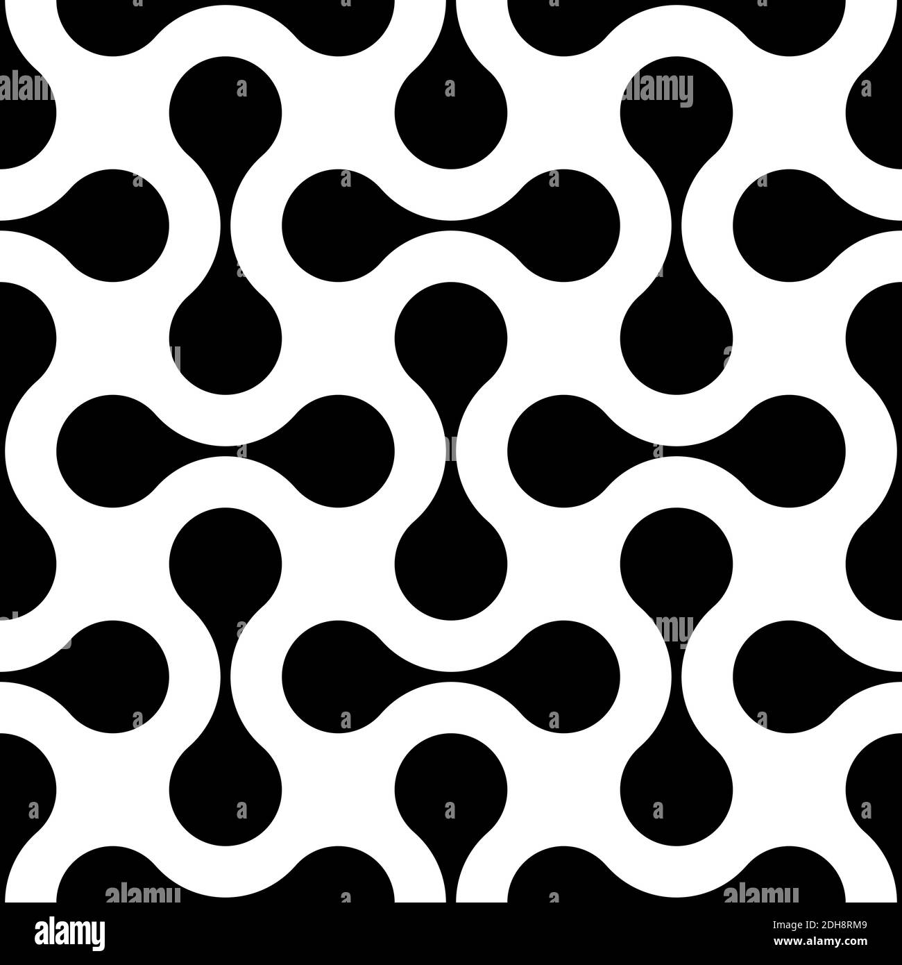 Abstract seamless pattern of connected dots. Black and white abstract ...