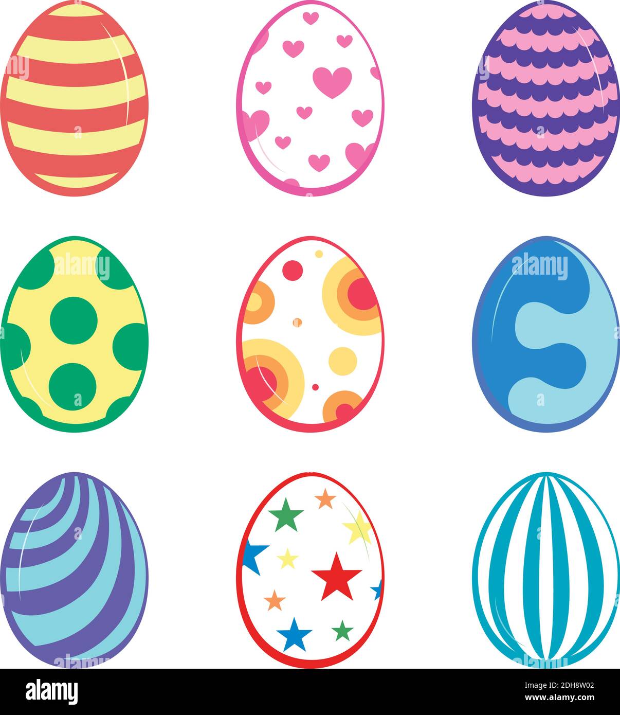 Set of color Easter eggs on white background Stock Vector Image & Art ...