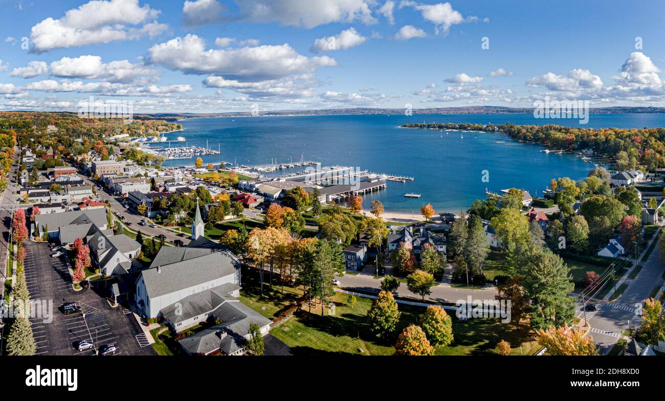 Aerial view of Harbor Springs, Michigan Stock Photo Alamy