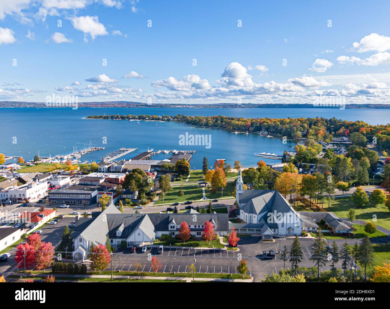 Aerial view of Harbor Springs, Michigan Stock Photo