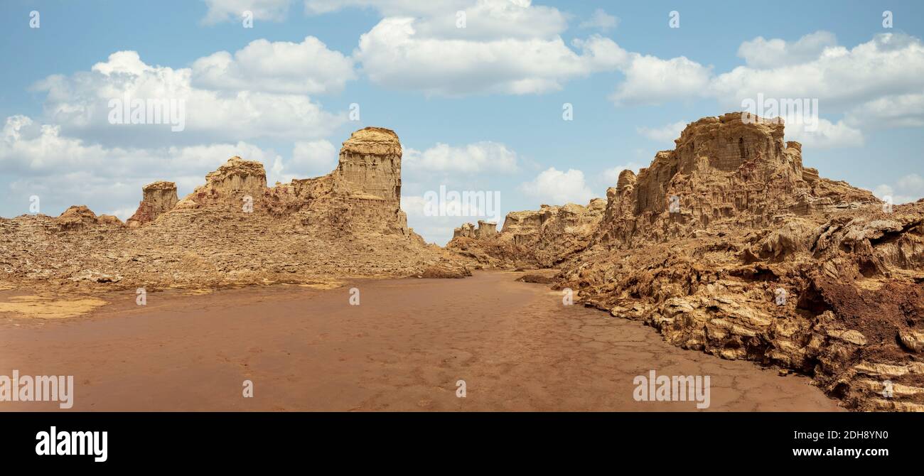 Rock city in Danakil depression, Ethiopia, Africa Stock Photo