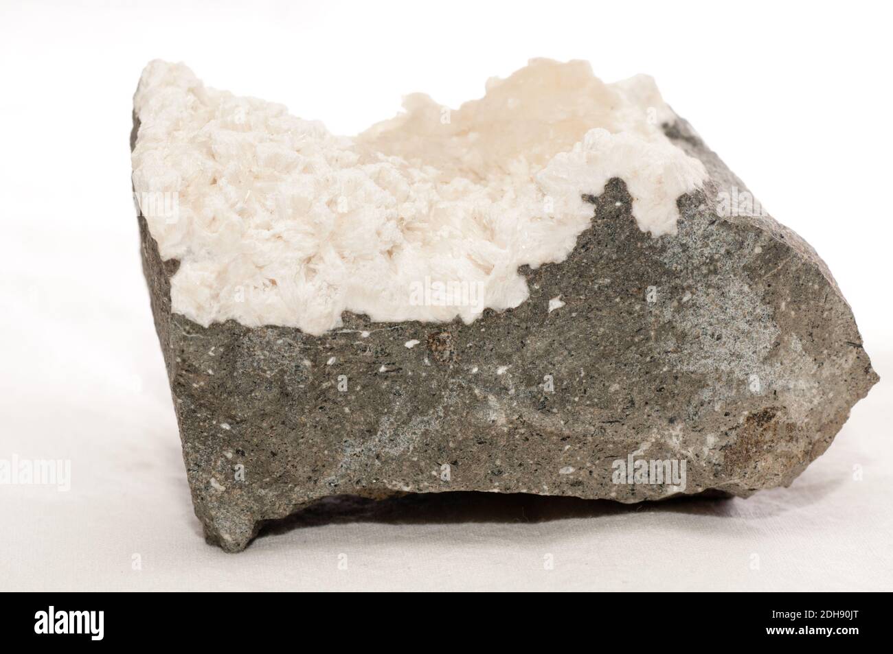 mesolite crystal mineral sample, a rare earth mineral Stock Photo