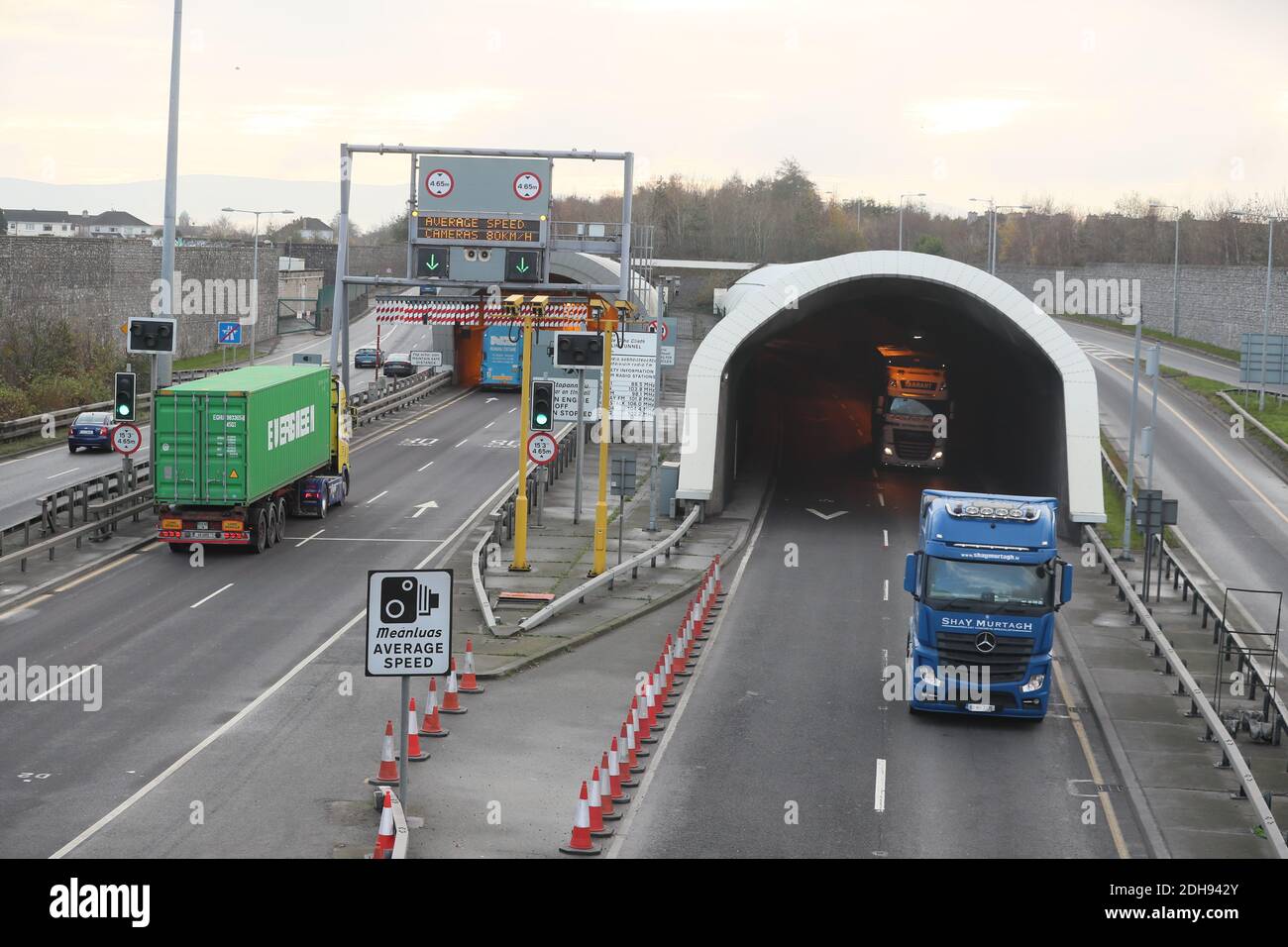 Traffic using the Dublin Port tunnel on the M1 motorway, which connects