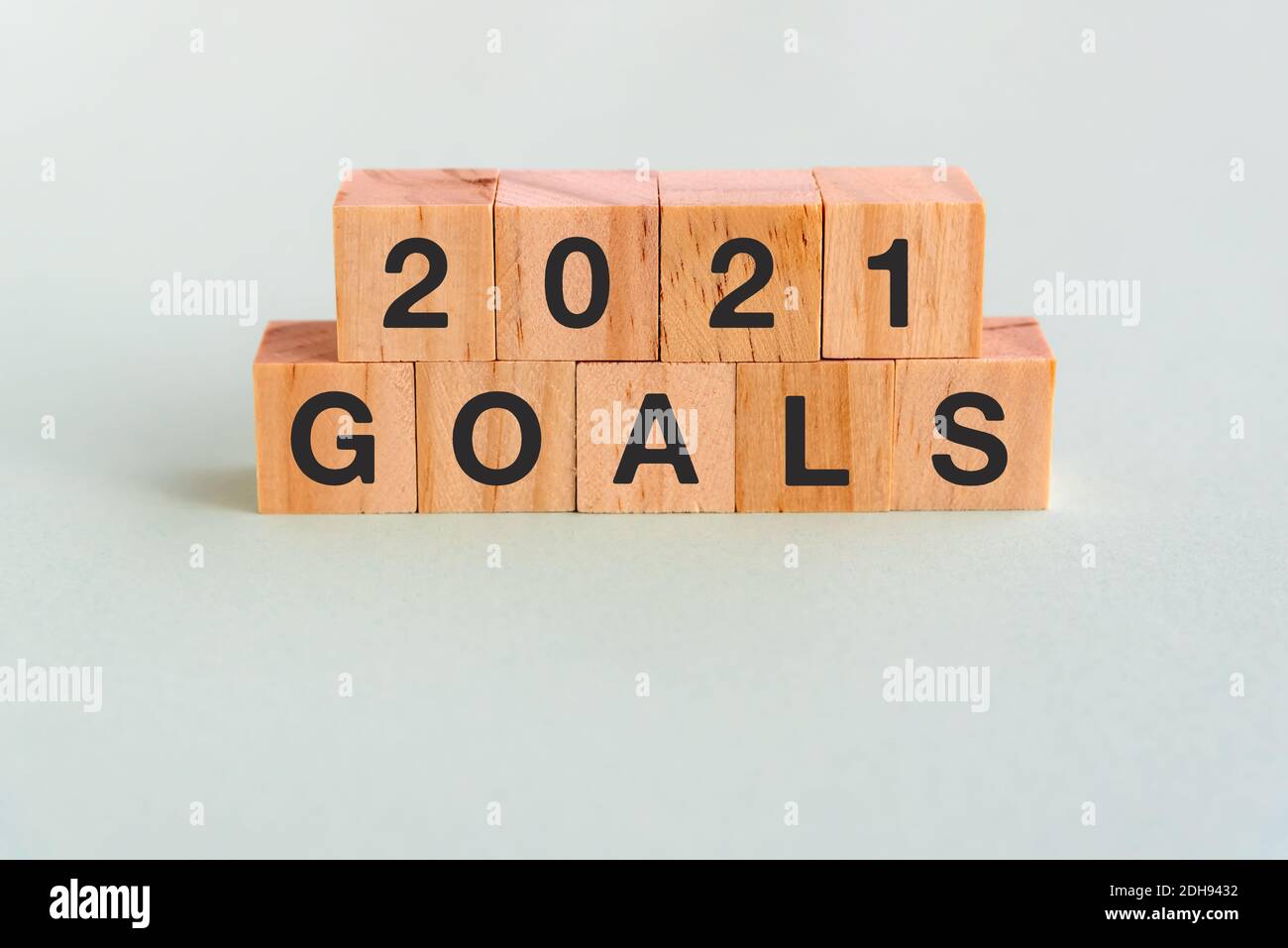2021 New Year goals concept colored background Stock Photo
