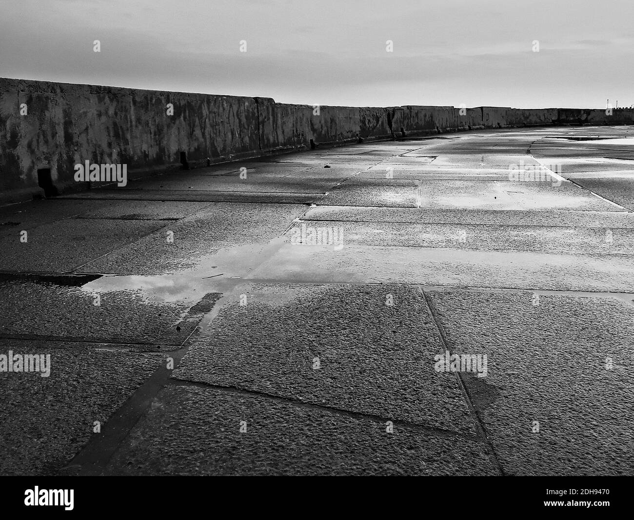 Empty Waterfront Esplanade, Montevideo City, Uruguay Stock Photo