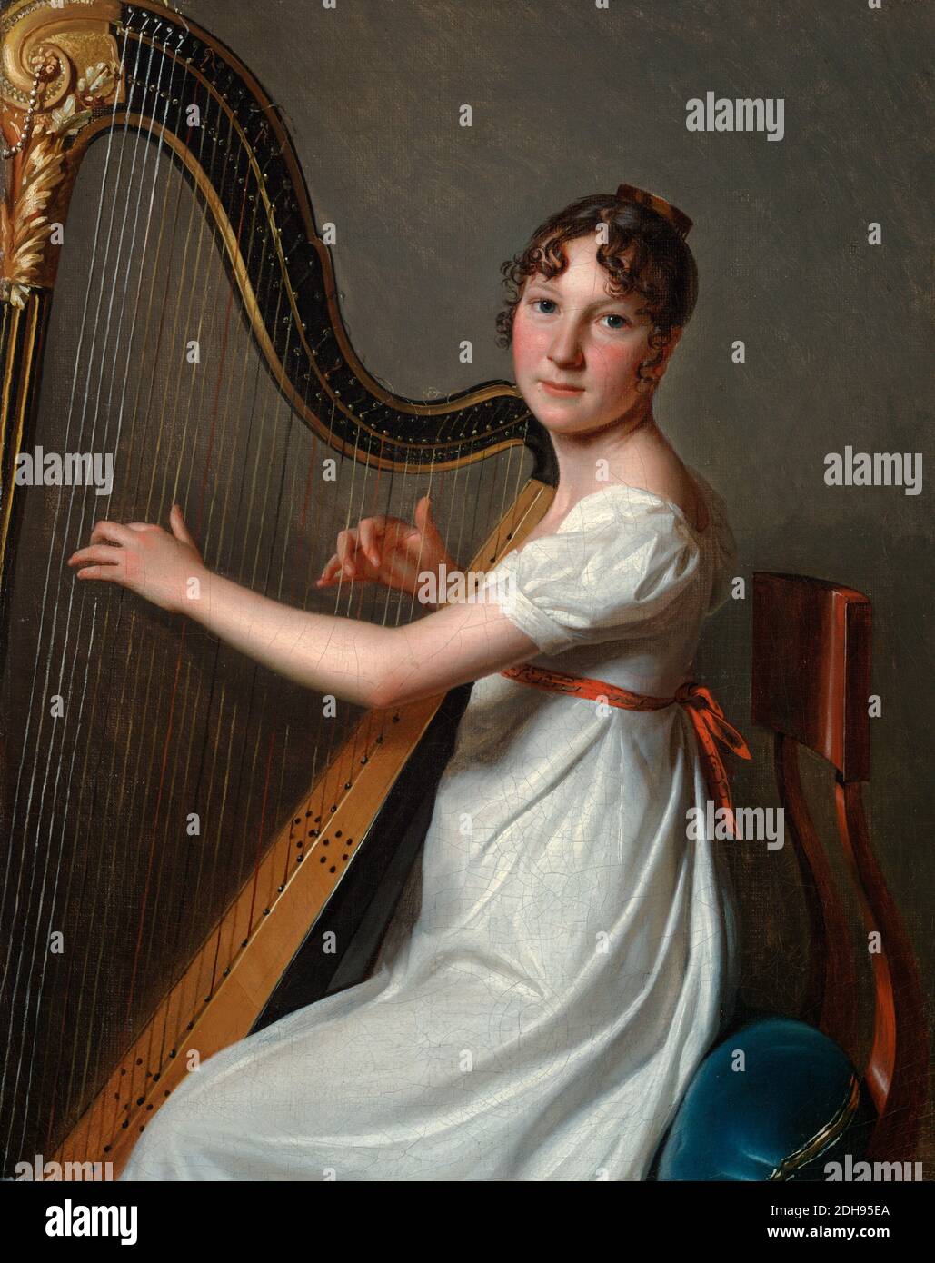 The Young Harpist, portrait painting by Louis-Léopold Boilly, 1804-1806 Stock Photo