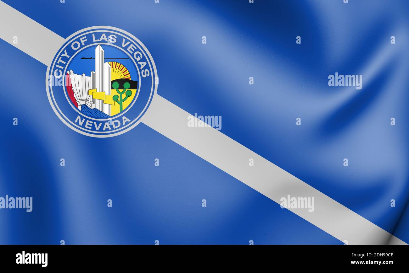 3D Flag of Las Vegas (Nevada), USA. 3D Illustration. Stock Photo