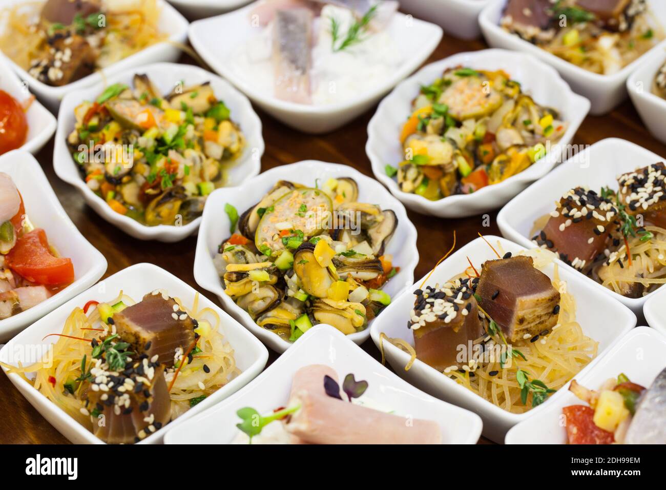Fish buffet Different starters Stock Photo Alamy