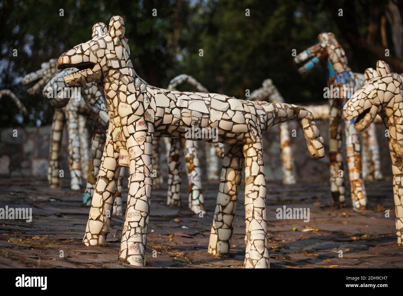 India, Haryana and Punjab, Chandigarh, Nek Chandi's Rock Garden, Animal sculptures made from recycled materials Stock Photo - Alamy India, Haryana and Punjab, Chandigarh, Nek Chandi's Rock Garden, Animal sculptures made from recycled materials Stock Photo - Alamy