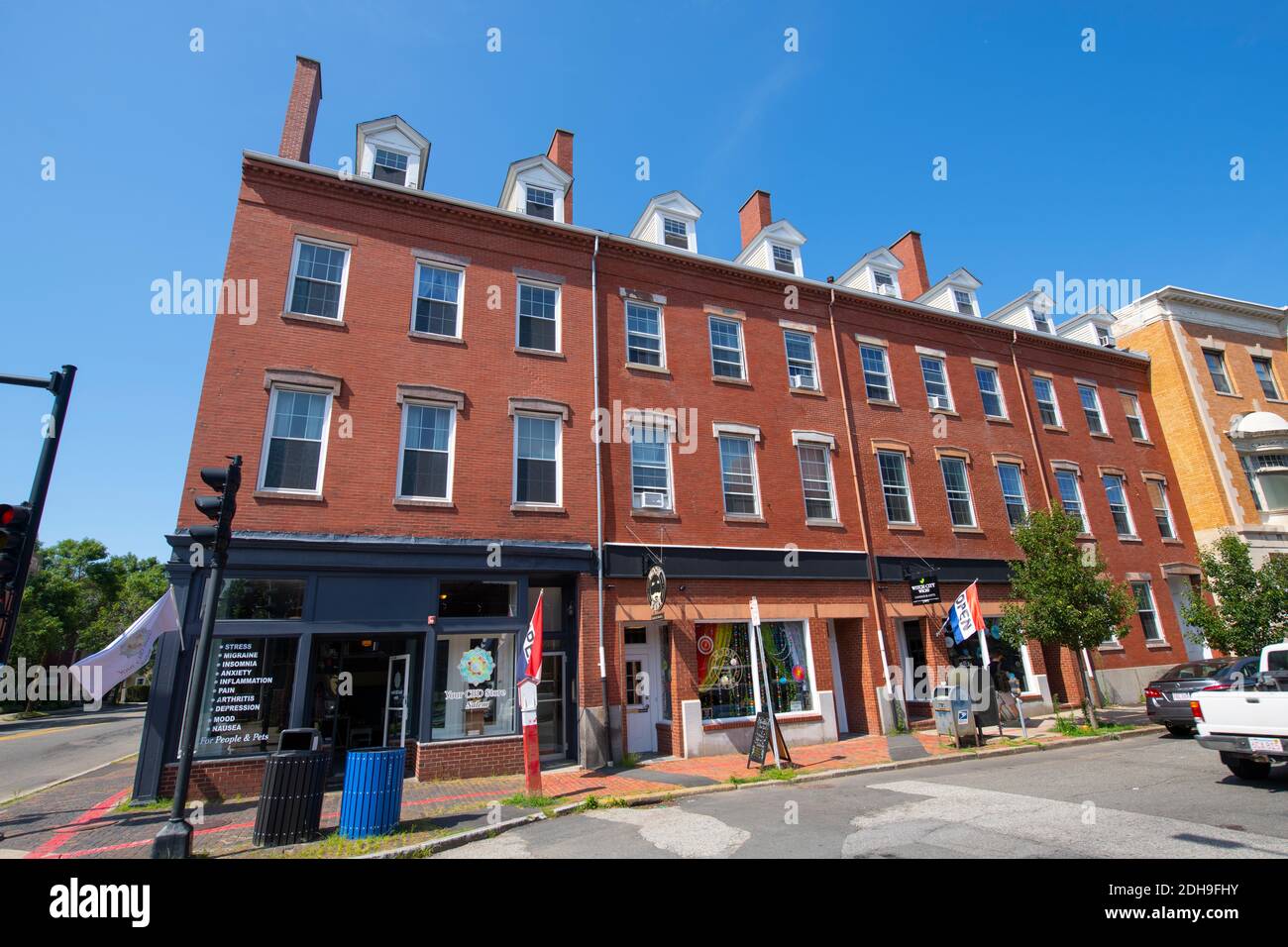 Historic commercial buildings on Essex Street at North Street in