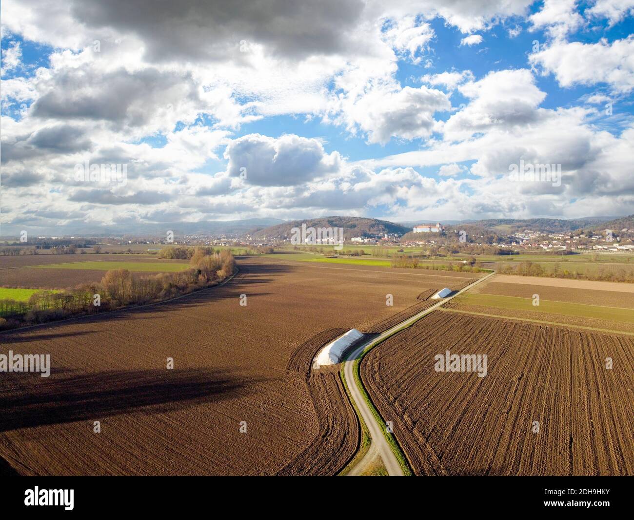 Aerial shot rural farmland in hi-res stock photography and images - Alamy