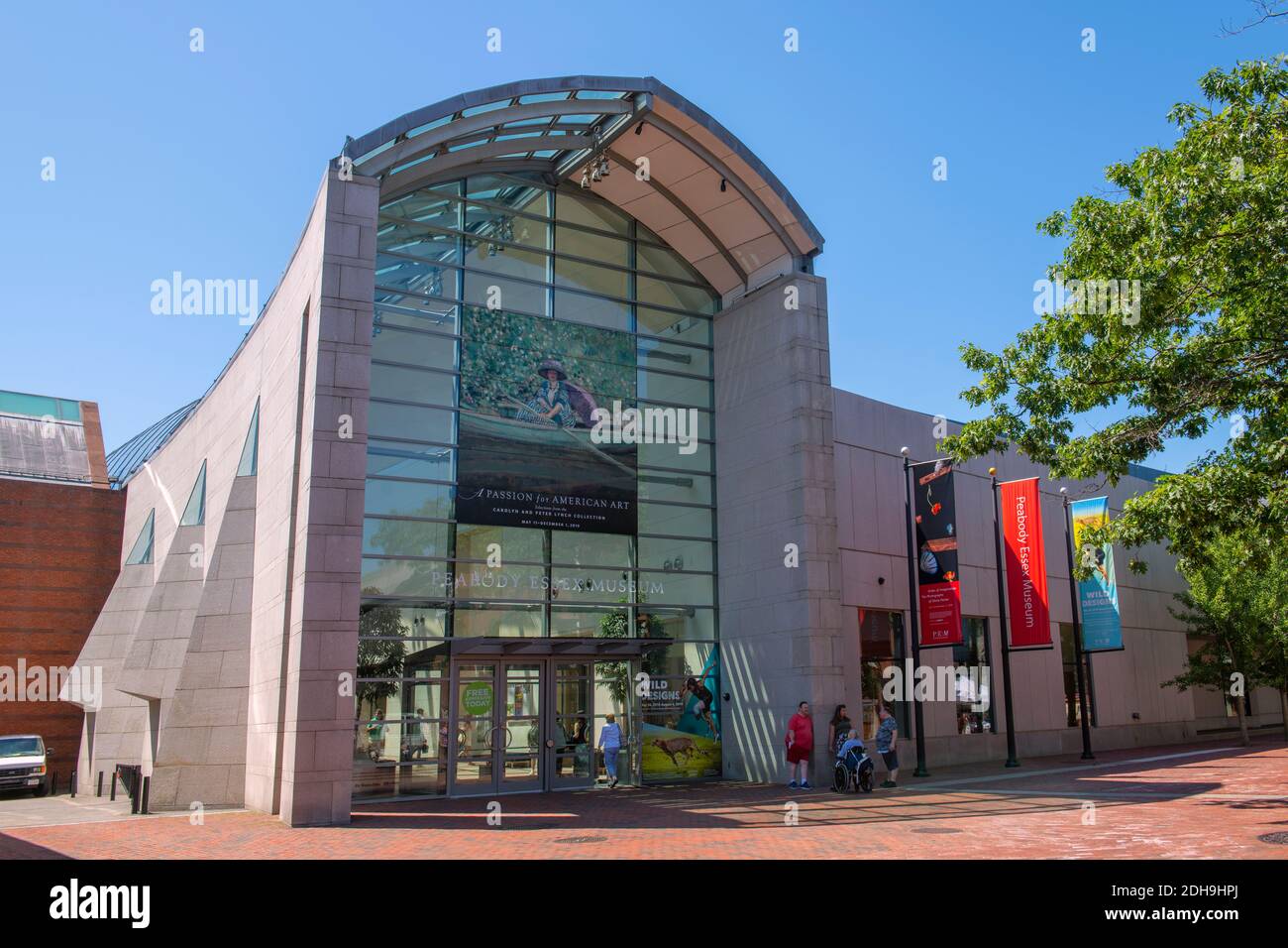 Peabody Essex Museum PEM main entrance at 161 Essex Street in historic