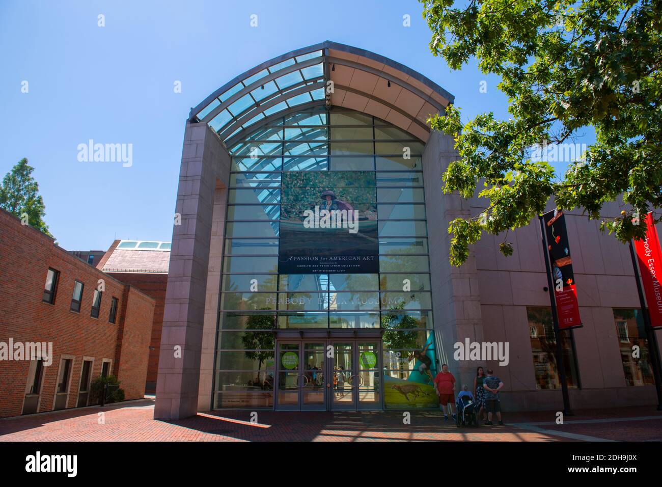 Peabody Essex Museum PEM main entrance at 161 Essex Street in historic