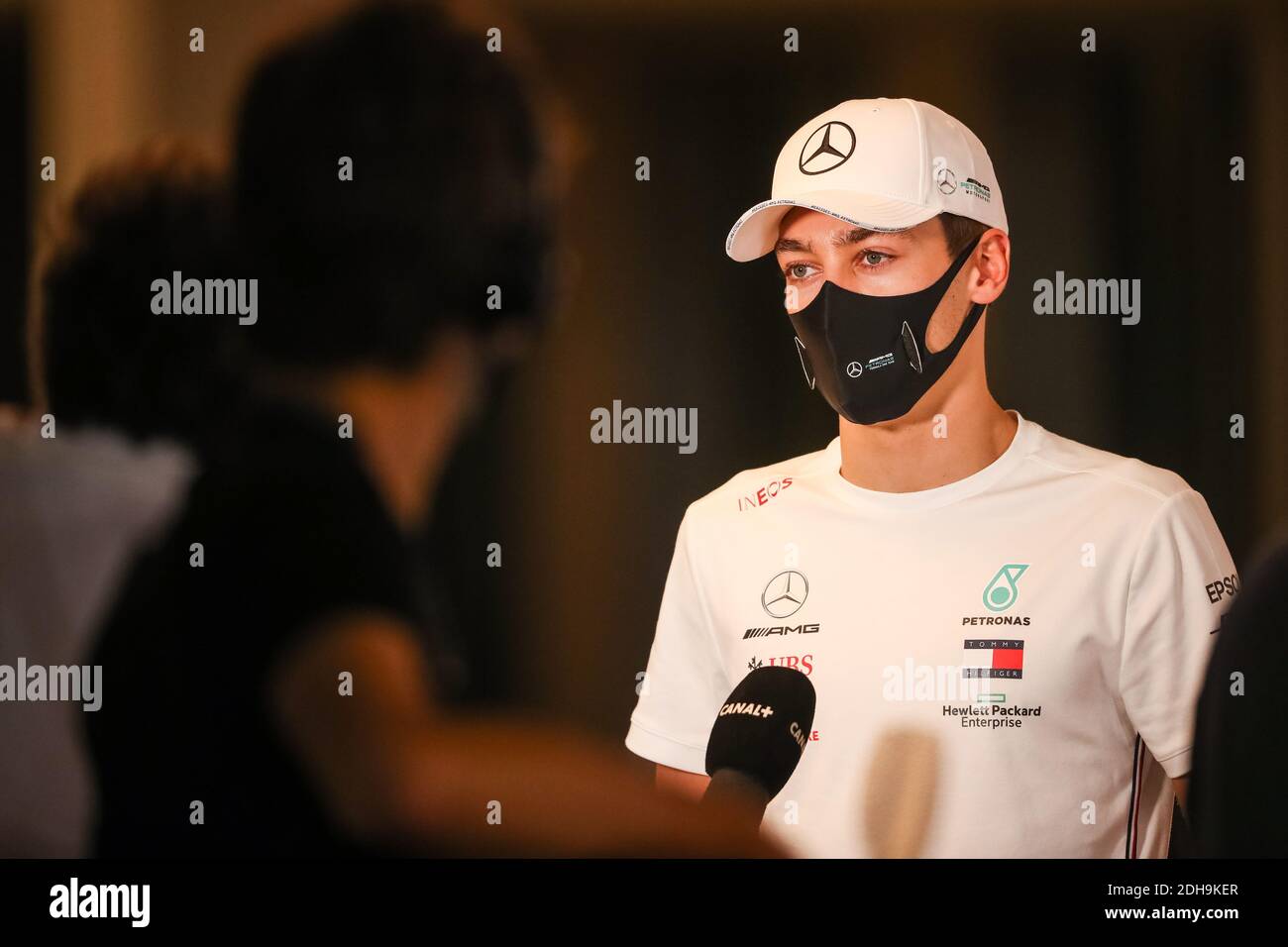 RUSSELL George (gbr), Mercedes AMG F1 GP W11 Hybrid EQ Power+, portrait during the Formula 1 Etihad Airways Abu Dhabi Grand Prix 2020, from December 11 to 13, 2020 on the Yas Marina Circuit, in Abu Dhabi - Photo Antonin Vincent / DPPI / LM Stock Photo
