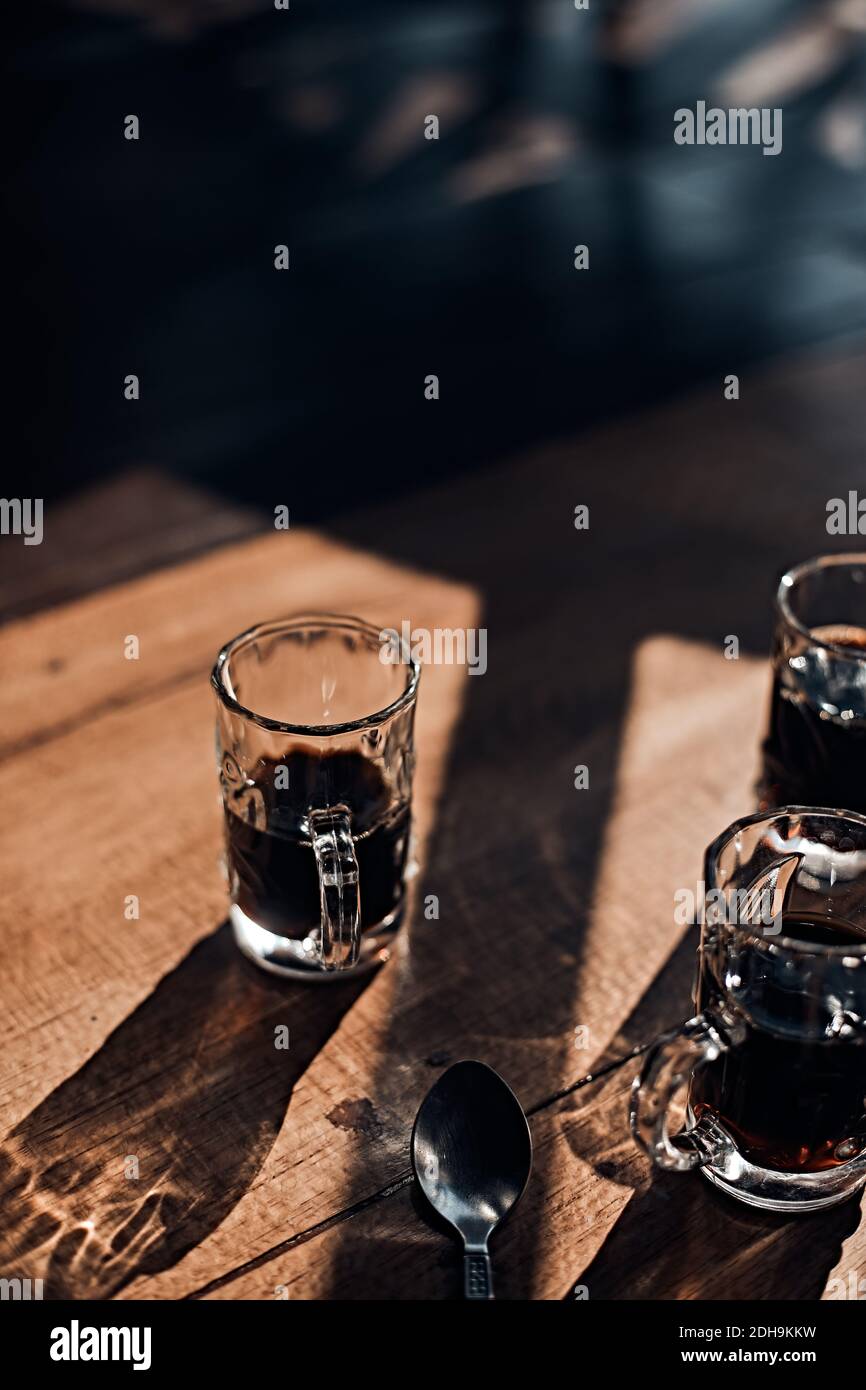 black drip coffee in glass cup Stock Photo Alamy