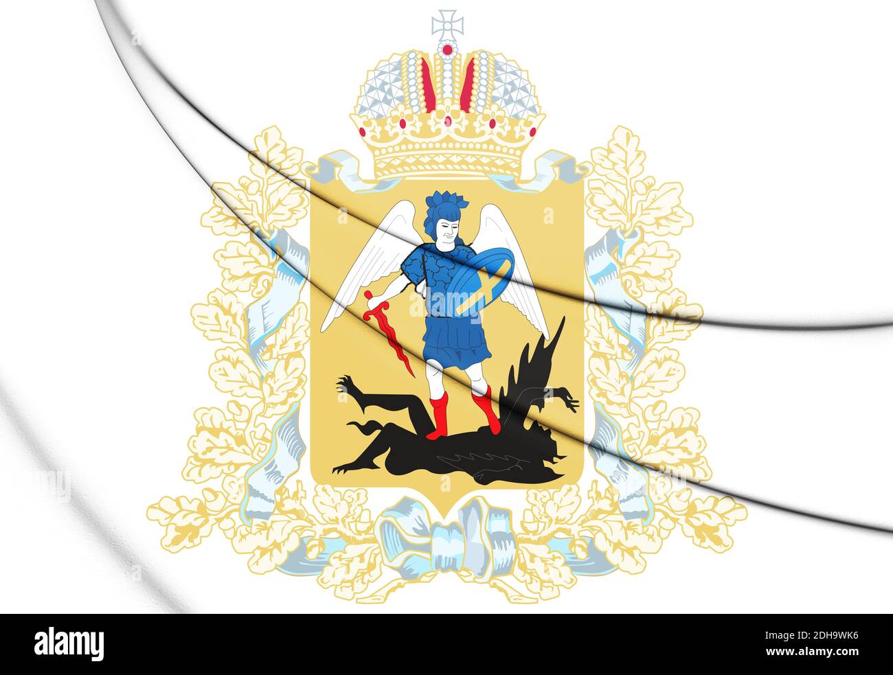 3D Arkhangelsk oblast coat of arms, Russia. 3D Illustration. Stock Photo