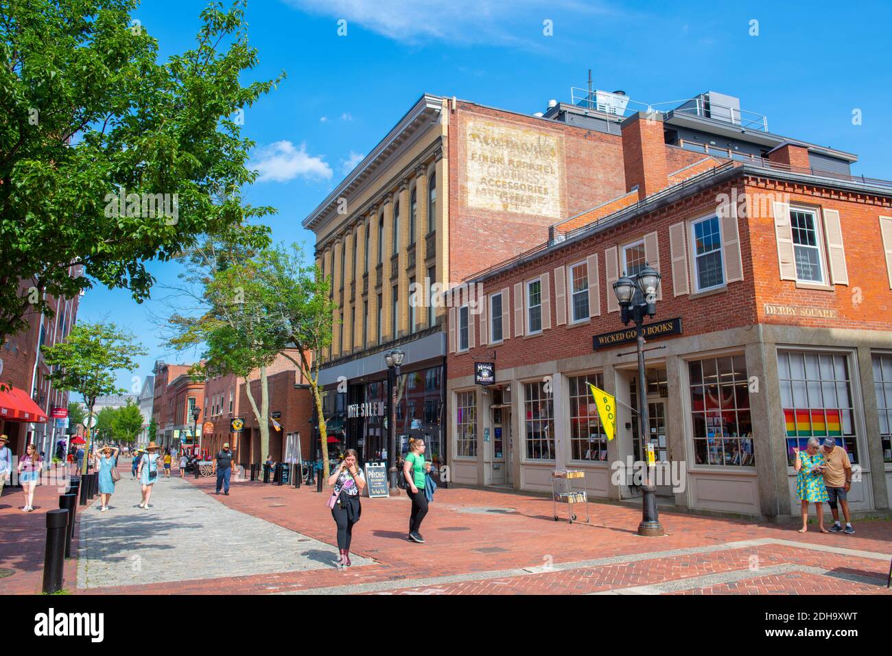 Historic buildings on Essex Street pedestrian street at Derby Square in