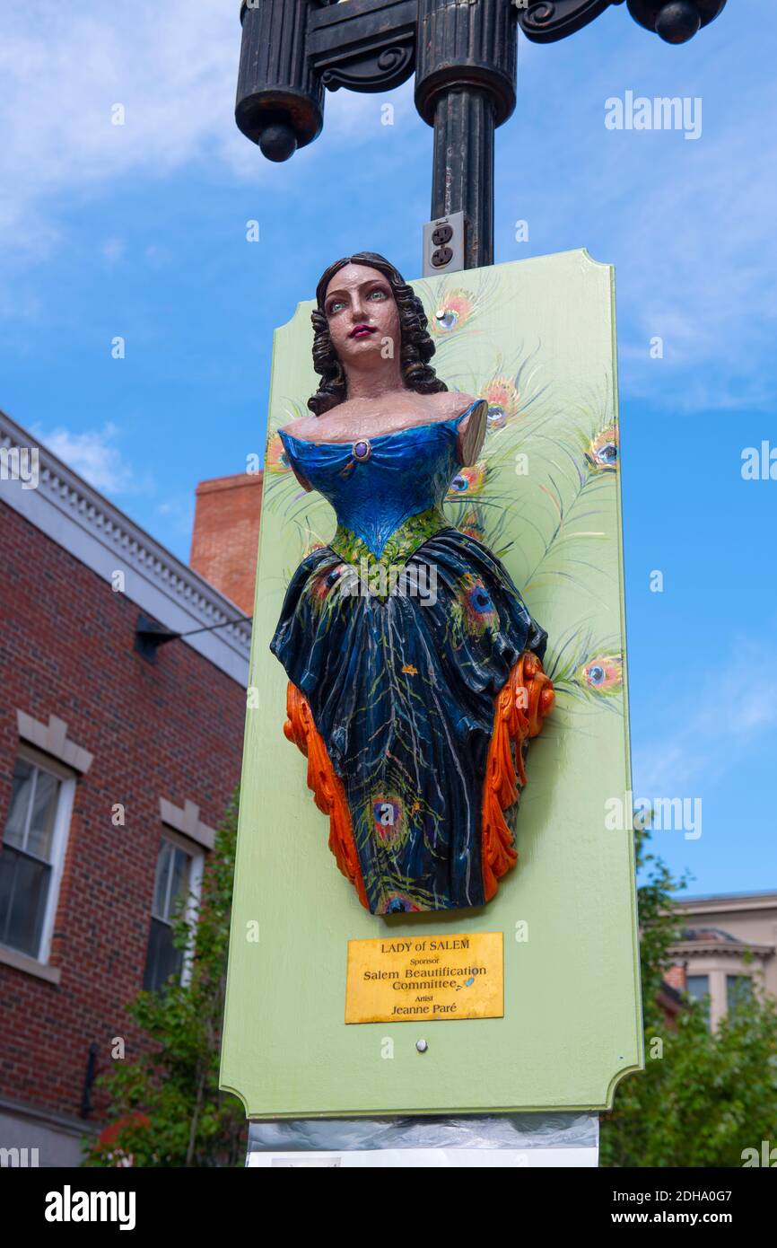 Lady of Salem statue in Salem, Massachusetts MA, USA. The original