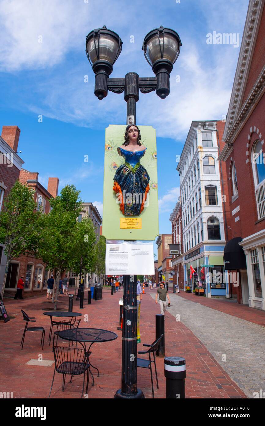 Lady of Salem statue in Salem, Massachusetts MA, USA. The original figurehead was installed on