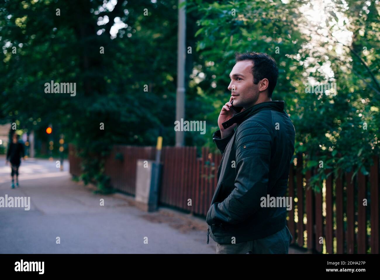 Man walking side view jacket hi-res stock photography and images - Alamy