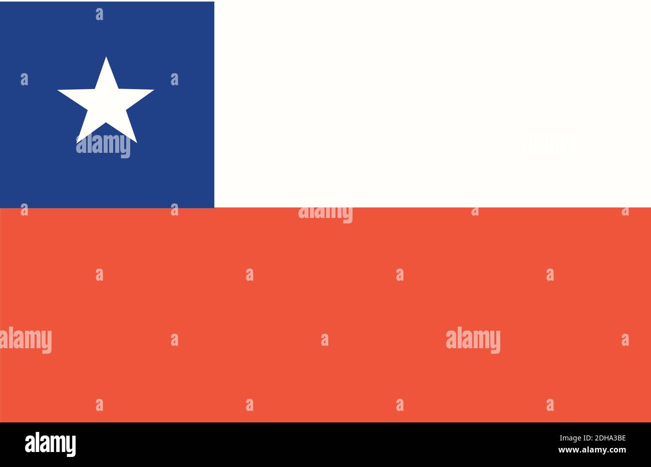 Flag of Chile. Vector Illustration. Flat Design.  Stock Vector