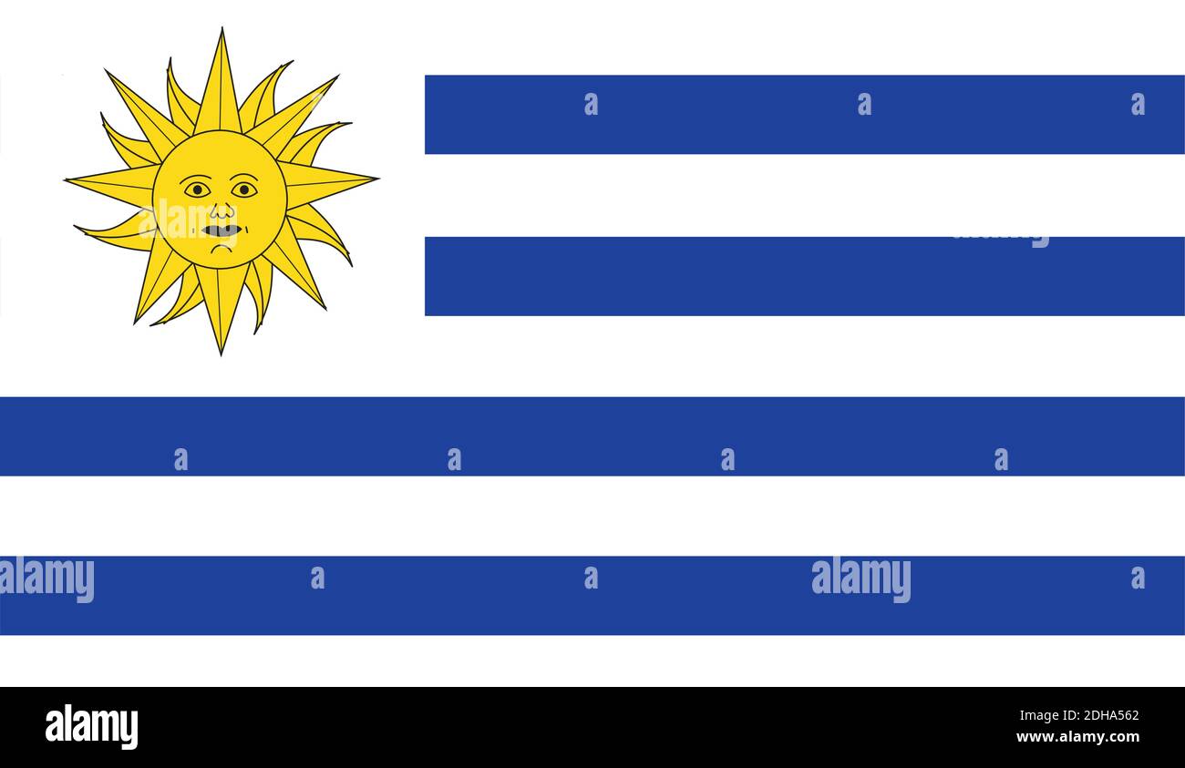 Isolated Flag of Uruguay Country, South America. Stock Vector