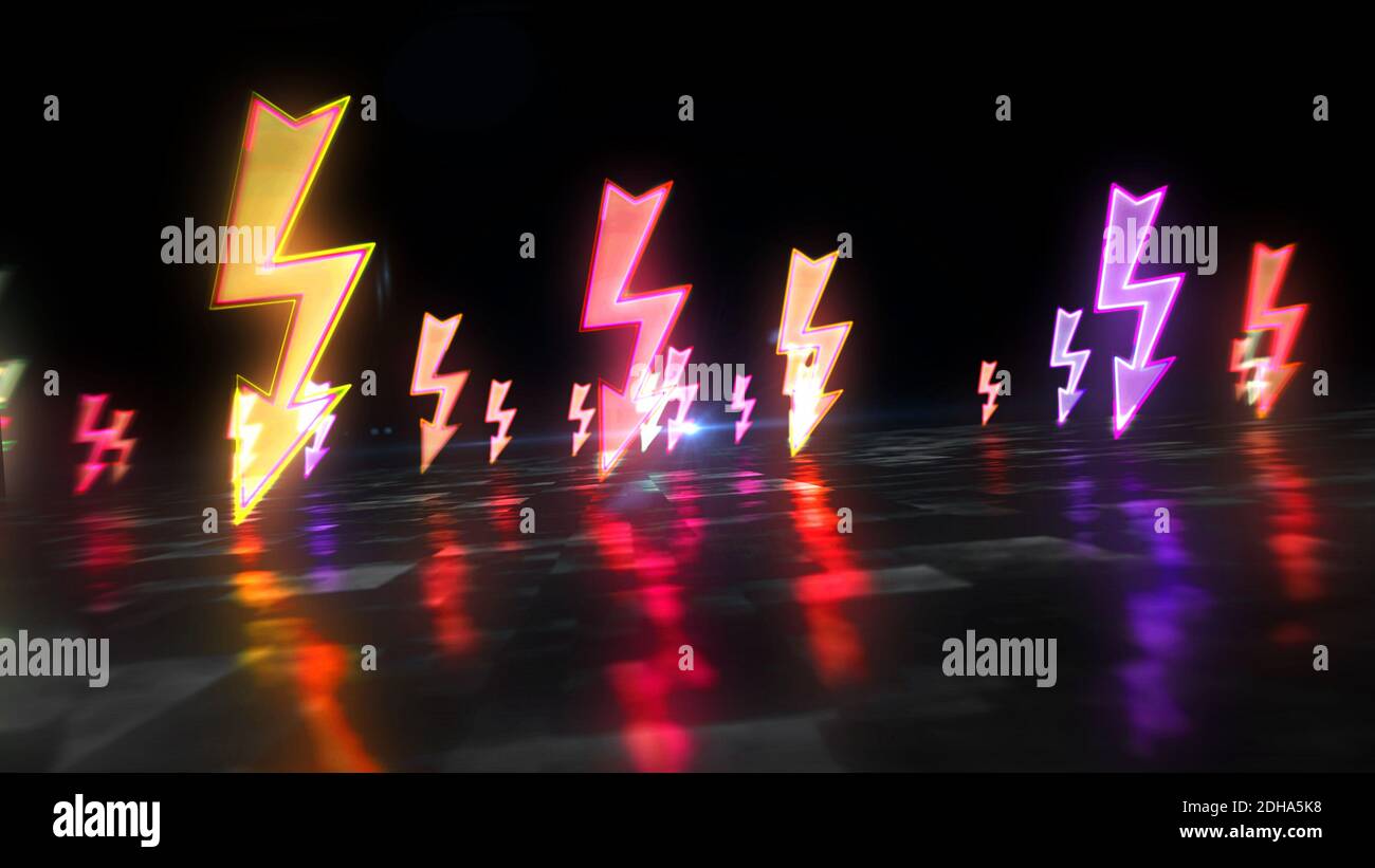 Energy symbol, lightning, electric power technology and flash icon